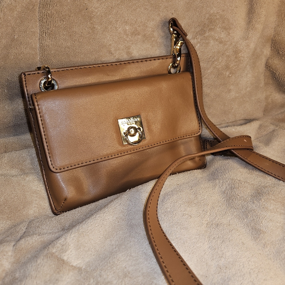 Spartina Brown Leather Crossbody Bag